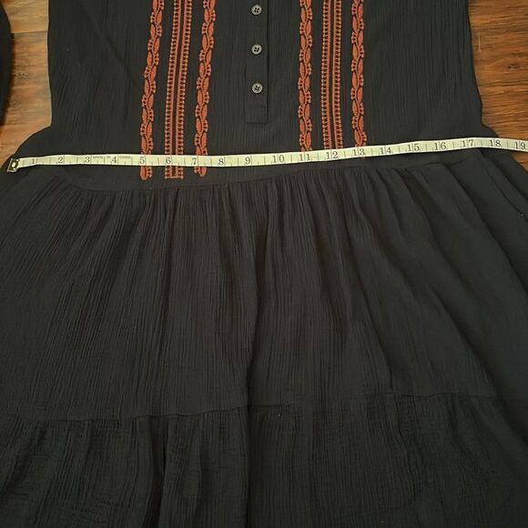 Free People Blue & Orange Embroidered Dress Boho Contemporary Feminine Casual - Picture 10 of 16